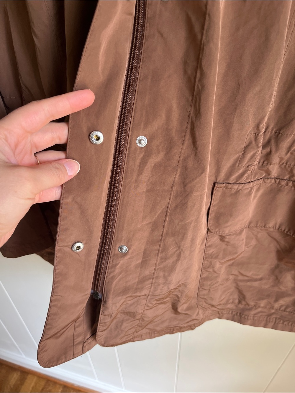 NWT J. Jill Brown Lightweight Utility Rain Jacket Wind Breaker Coastal Size XL - Picture 6 of 14